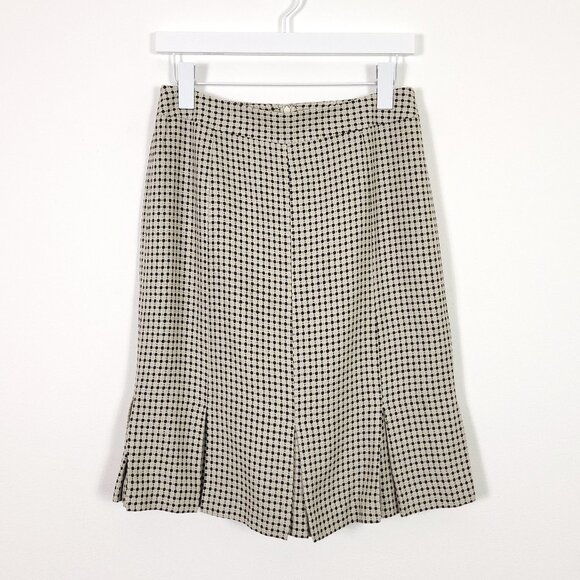 LOFT Wool Blend Patterned Skirt - Picture 1 of 8